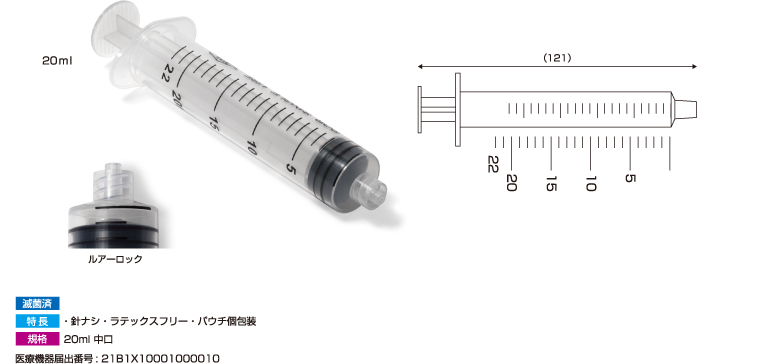 ディスポ注射器（ルアーロック）